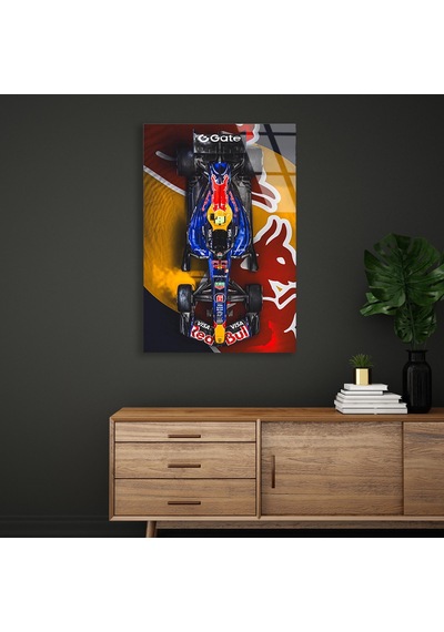 Red Bull F1 Yarış Arabası Cam Tablo Motorsport Duvar Dekoru 80x