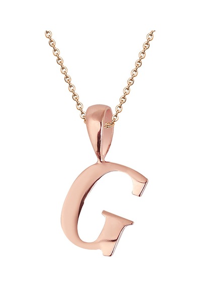 Kuyumcudukkani Zincirli Rose Altın Renk "g" Harfli Kolye Rose Gold