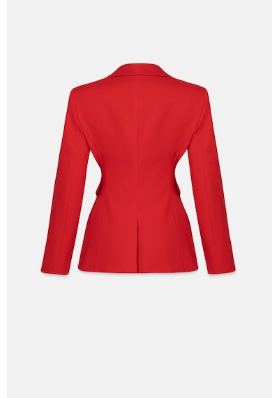 Thalure Kadın Kırmızı Tek Düğmeli Blazer Kırmızı