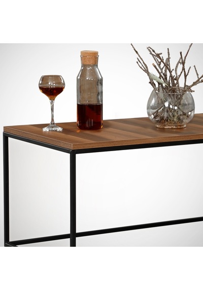 Cosco Orta Sehpa Metal & Orta Masa Ceviz/ Metal Ayaklı Sehpa