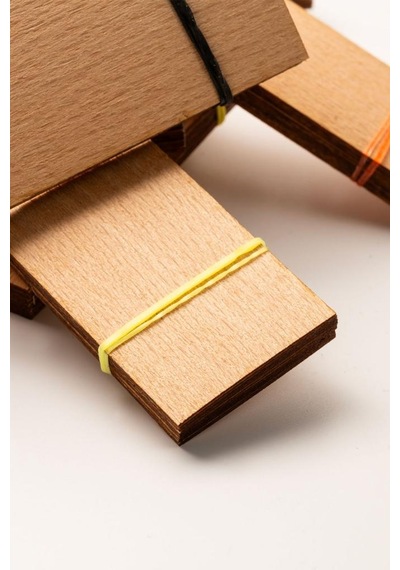 Ahşap Mum Fitili + Yapışkanlı Sehpa - 40 Adet 30mm X 100mm X 0,5mm