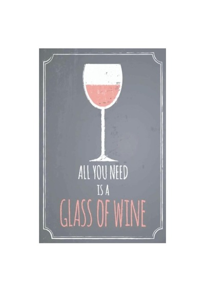 Ayrex Kağıt Duvar Posteri All You Is A Glass Of Wine Retro Drtr0118