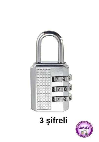 Şifreli Asma Kilit 38 Mm Dolap, Çekmece, Bavul Ve Çanta Kilidi Krom Uz:5,5 Cm