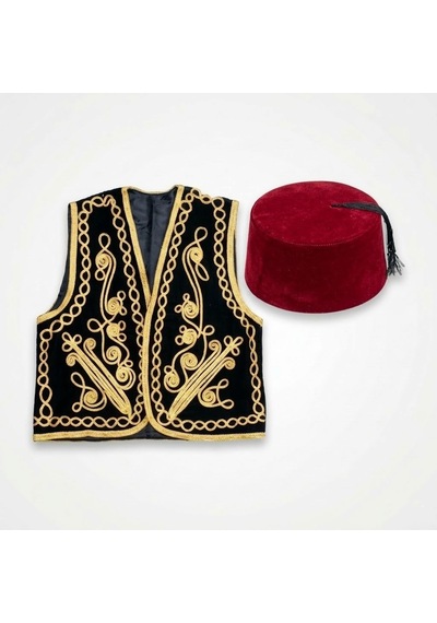 Damat Kına Gecesi Osmanlı Siyah Yelek Ve Fes Takım