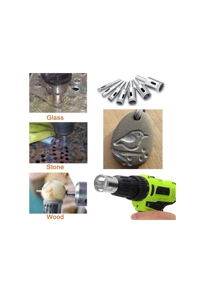 Tr Mermer Granit Fayans Cam Yuvarlak Delme Pancı 30 33 35mm Elmas Uç Delik Açma Matkap Karot 3 Parça