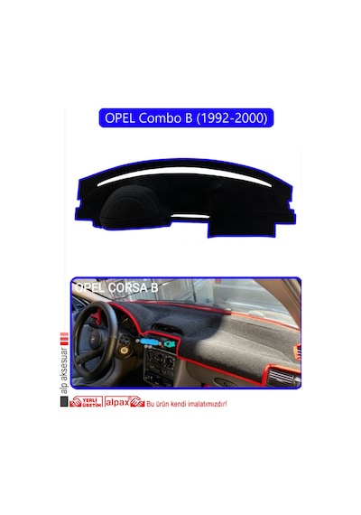 Opel Corsa B Combo B 1992-2000 Torpido Koruma Halısı Mavi Kenar