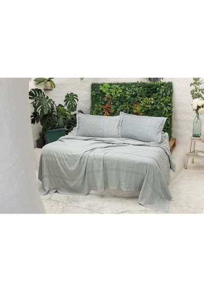 River 4 Parça Çift Kişilik Pike 230x250 , Fıttd. Çarşaf , Yastık Kılıfı Takımı %100 Pamuk Mint Yeşili