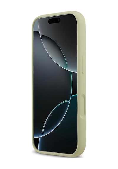 Apple Uyumlu iPhone 17 Pro Kılıf Guess Lisanslı Grained Yazı Logolu Kapak Yeşil