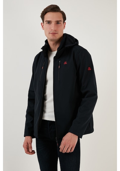 Buratti Suya Ve Rüzgara Dayanıklı Kapüşonlu Softshell Erkek Mont 5855045 Lacivert