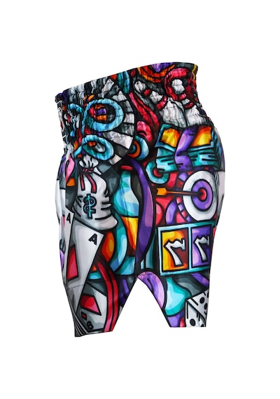 Dragondo Mt3042 Muay Thai Kick Boks Şortu Dijital Baskılı Şort Siyah