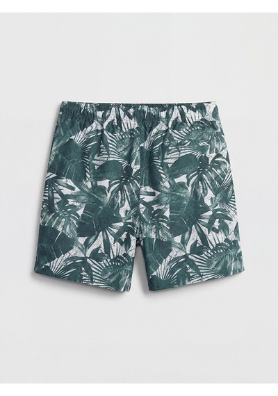 Lcw Swımwear Yeşil Kısa Boy Desenli Erkek Deniz Şortu