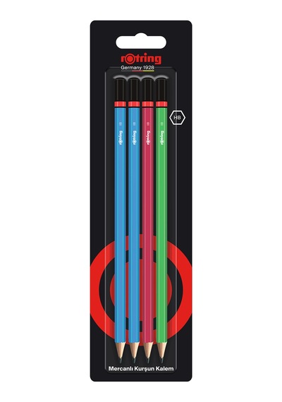 Rotring Kurşun Kalem, 4'lü, Mercan Renkli Kalem