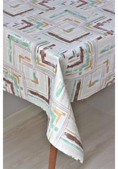 Elyaf Astarlı Silinebilir Pvc Muşamba Masa Örtüsü Pastel Tonlar-kahve