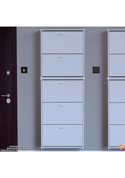 Modilayn Verve Asma Kapı Önü 72x194x26 Cm Lik 3 Düşer Kapak 10 Göz Bölmeli Ayakkabılık Beyaz Modilayn Verve Asma Kapı Önü 72x194x26 Cm Lik 3 Düşer Kapak 10 Göz Bölmeli Ayakkabılık Beyaz