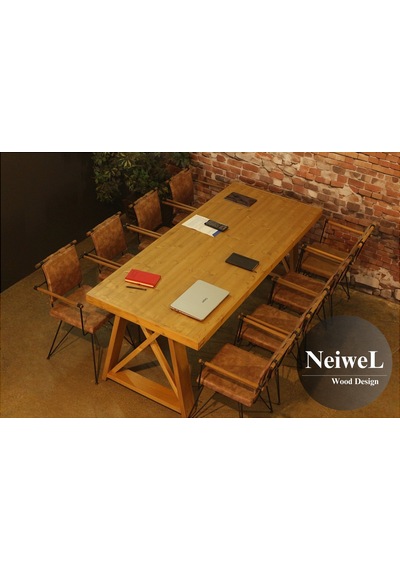 Neiwel Paes Doğal Ahşap Toplantı Masası x 80 x 160 Açık Ceviz