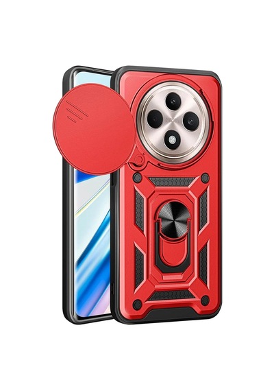 Xiaomi Redmi 14c Kılıf Pars Lens Yüzüklü Silikon - Kırmızı Kirmizi