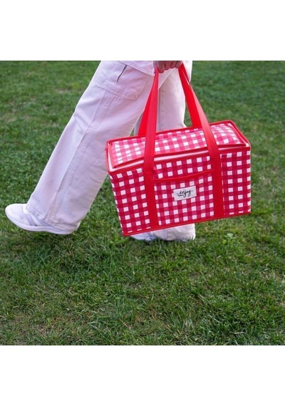 Esas Aksesuar Termo Lüks Piknik Çantası Kırmızı Ekoseli 35 X 20 X 20 Cm Kırmızı