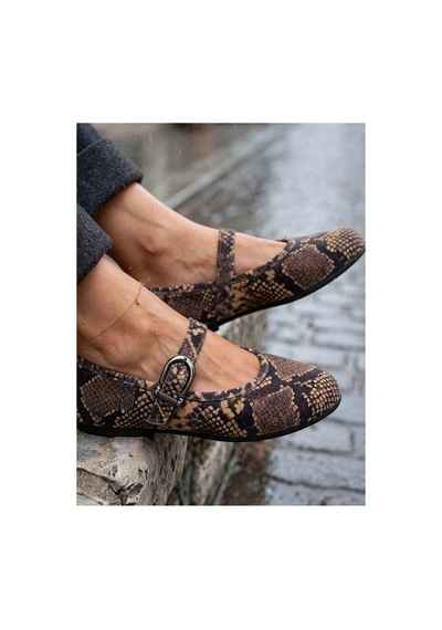 37brandshoes Yılan Derisi Desenli Mary Jane Çok Renkli Çok Renkli