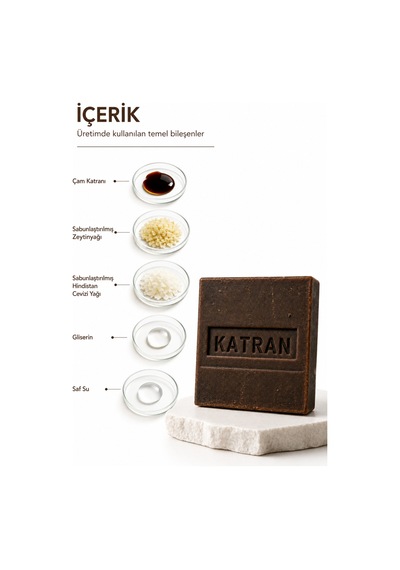 Çam Katranı Sabunu 120 G Zeytinyağlı Gliserinli Katı Sabun