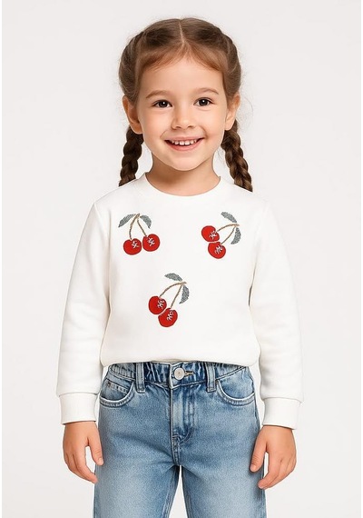 Xo Kids Kız Çocuk Sweatşirt 1-5 Yaş 36079 Beyaz