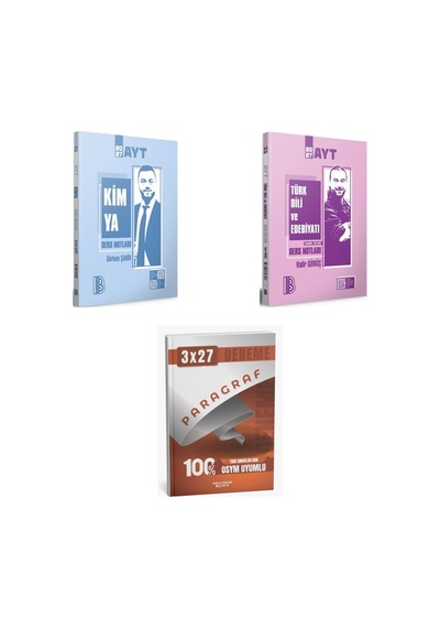 2027 Benim Hocam Ayt Kimya + Edebiyat Türk Dili Ve Edebiyatı Konu + Anla Kazan Paragraf Deneme 3'lü Set