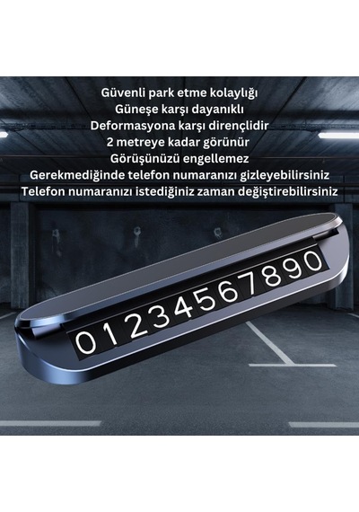 Coofbe Premıum Kapaklı Gizlenebilir Araç Park Telefon Numaratörü Geçici Park Telefon Numaratörü