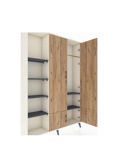 Arges Dolap 6 Raflı 4 Kapaklı Tek Askılı 132x30x195 Aytaşı-çam/antrasit Atlas Çam/antrasıt Arges Dolap 6 Raflı 4 Kapaklı Tek Askılı 132x30x195 Aytaşı-çam/antrasit Atlas Çam/antrasıt