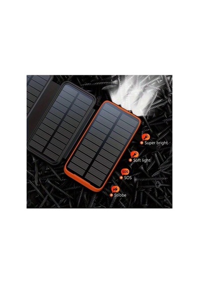 Güneş Enerjili 20000 Mah Powerbank Solar 4 Panel Su Geçirmez Hızlı Pd 20w Hızlı Şarj