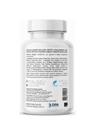 Biomet Wecollagen 45 Tablet Tip-2 Type-2 Kolajen Balık Kolajeni
