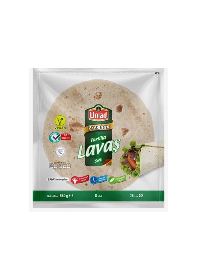 5 Adet Untad Lavaş Sade 8 Adet 25 Cm 560 G