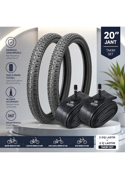 Servis 20x1.95 Dış Lastik Throne Bisiklet Lastiği Ve İç Lastiği 2 Şer Adet Takım