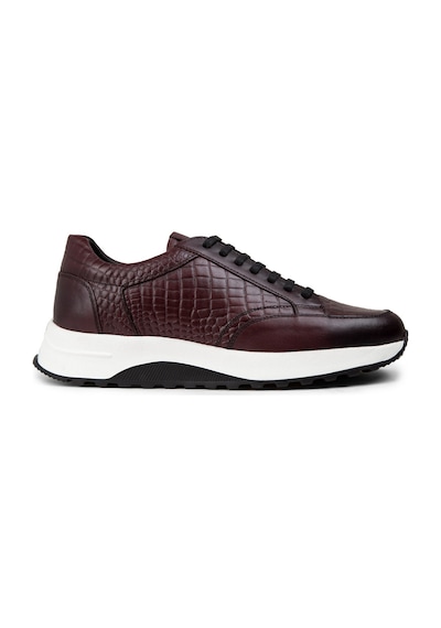 Deery Hakiki Deri Bordo Erkek Sneaker Ayakkabı - 01984Mbrde01 Bordo