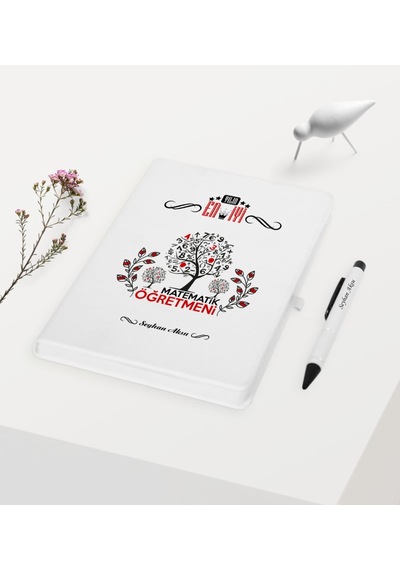 Kişiye Özel Yılın En Iyi Matematik Öğretmeni Temalı Beyaz Defter N11.743