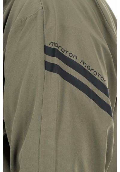 Maraton Sportswear Büyük Beden Erkek Dik Yaka Reglan Kol Basic Haki Eşofman Takımı 21854-Haki