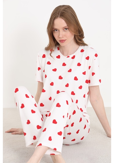 Elitol Bamboo Örme Desenli Kadın Pijama Takımı Desenli-4