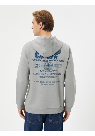 Koton Arkası Baskılı Hoodie Şehir Temalı Kanguru Cep Detaylı Gri 4wam70257mk Gri Koton Arkası Baskılı Hoodie Şehir Temalı Kanguru Cep Detaylı Gri 4wam70257mk Gri