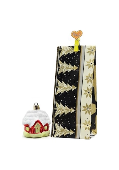 Yılbaşı Temalı 8x20 Cm Hediyelik Kese Kağıdı, 10'lu Paket 124-Pembe