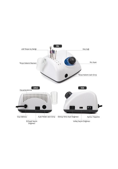 210 Max Mikromotor Tırnak Törpü Makinesi 35000Rpm