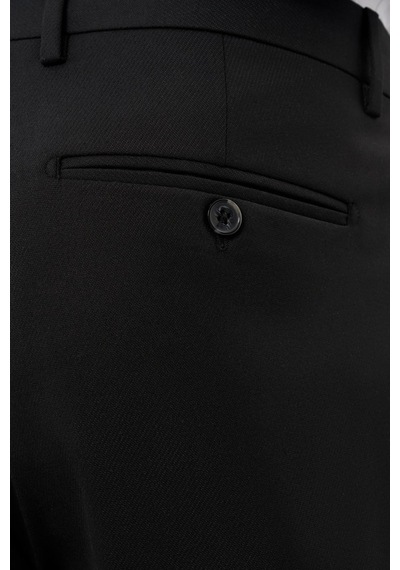 İmza Siyah Düz Gabardin Esnek Yan Cep Slim Fit Classic Pantolon 1003245209 001 Siyah