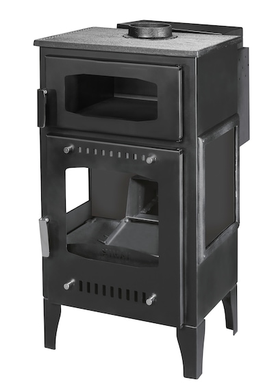 Geniş Camlı Odun Ve Pelet Şömine Sobası - 8 Kw, Fırınlı Odunlu Soba, Pelet Soba Sm26