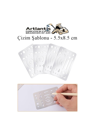 Silgi Şablonu Metal 5.5x8.5 Cm 1 Adet Paslanmaz Çelik Silgi Şablonu Çizim Şablonu Cetveli Mimari Mühendislik