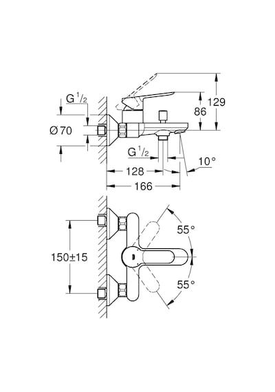 Grohe 23605000 Bauedge Banyo Bataryası Krom