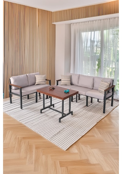 Neokas Bahce Mobilyası, 2+3+m Modern Balkon Mobilyası, Balkon Oturma Grubu, Kafe Oturma Takımı, Teras Koltugu,