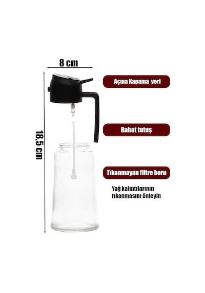 600 Ml Sprey Ve Normal Dökme Yağdanlık Limon Sirke Sos Vs Püskürtücü Çok Amaçlı Cam Sprey Şişe Yeşil Diğer