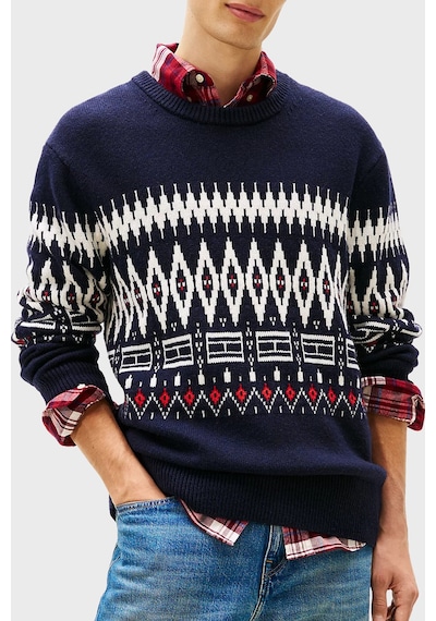 Tommy Hilfiger Erkek Kazak Mw0mw40844 0a4 Lacivert-beyaz Lacivert-beyaz