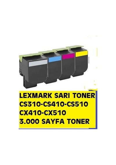 Güvenlimarket Lexmark Cs310 Cs410 Cs510 Cx410 Cx510 70C8Hy0 70C80Y0 Sarı Toner