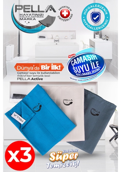 Pella Active Çamaşır Suyu İle Kullanılabilen Tek Mikrofiber Bez 9
