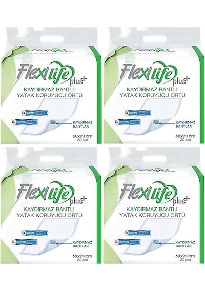 Flexilife Plus 60 x 90 CM Kaydırmaz Bantlı Yatak Koruyucu Örtü 30'lu x 4 120 Adet