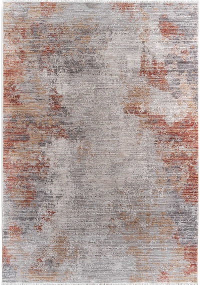 Indiana Abstract Desenli Vintage Eskitme Görünümlü Modern Halı In01 Multi Turuncu