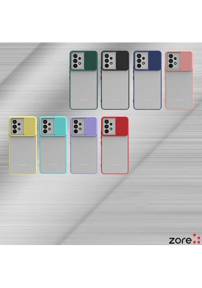 Noktaks Samsung Galaxy Uyumlu A53 5g Kılıf Slayt Sürgülü Arkası Buzlu Lensi Kapak Siyah T20773